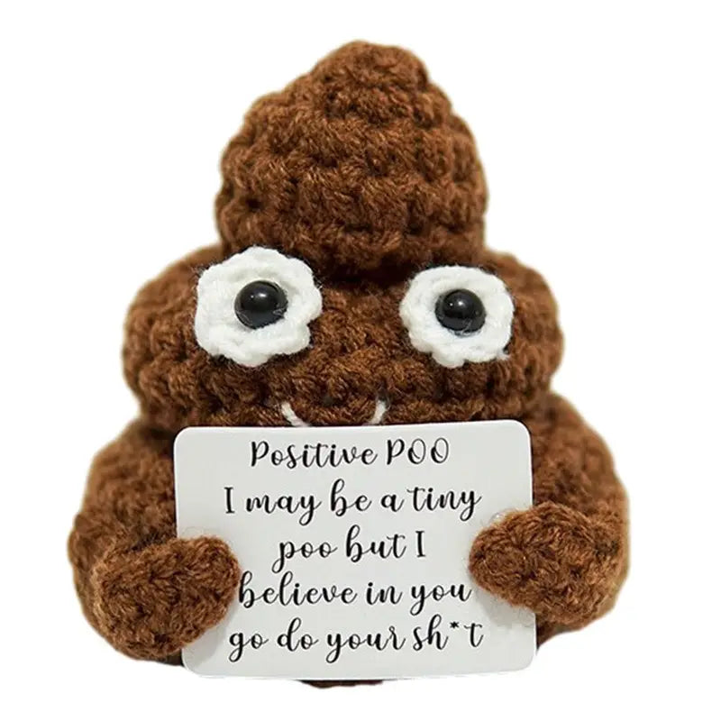 Mini Handmade Crocheted Plush Desktop Decoration Gift - Emotional Support Card