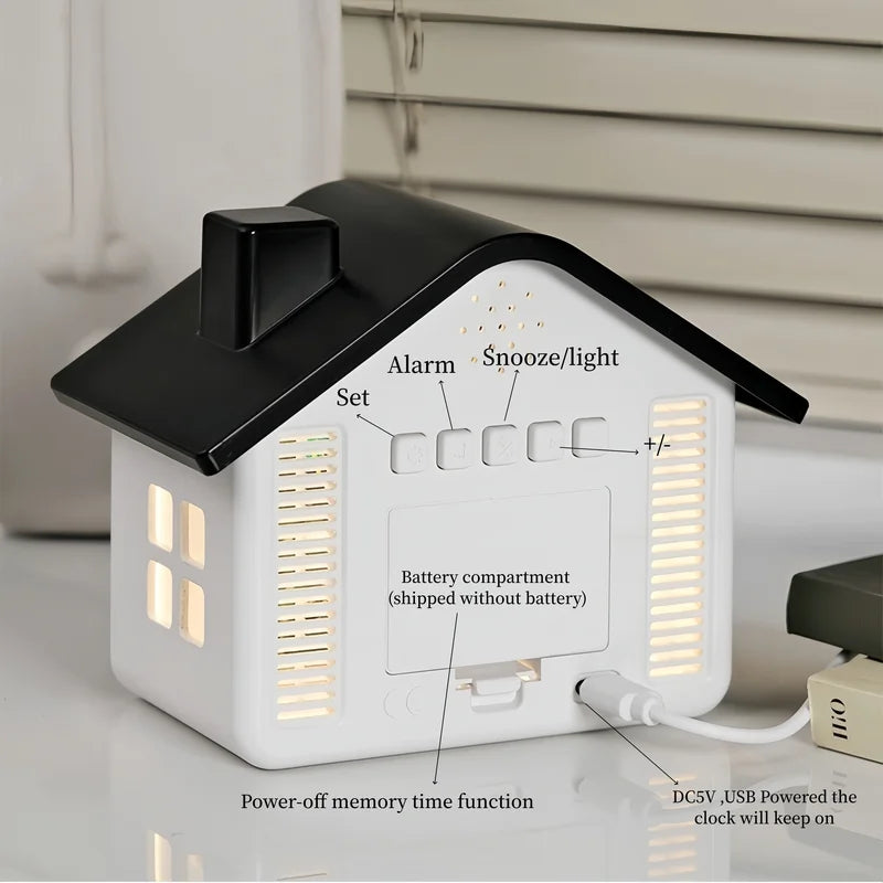Voice Control Digital Alarm Clock with Night Light, Brightness Adjustment, 12/24H Display