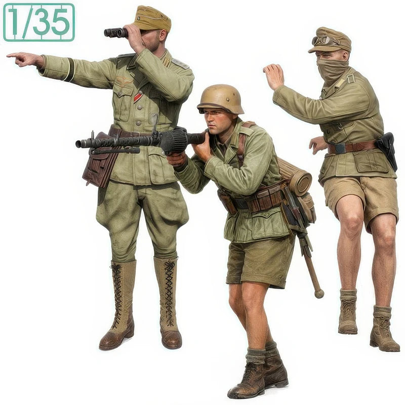 Military Model Kit 1/35 Crew of 3 Soldiers Resin Unassembled Figure Set