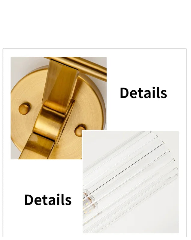 Modern LED Wall Light Fixture for Home Bedroom Living Room Bathroom Gold Finish