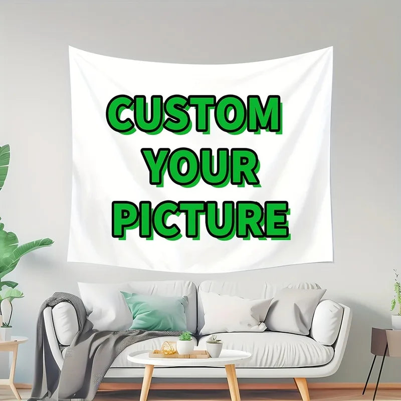 Custom Photo Tapestry Wall Hanging Personalized Decor for Home Indoor Banner