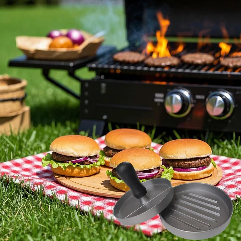 High-Quality Aluminum Burger Press for Perfectly Shaped Patties - Durable Kitchen & BBQ Tool