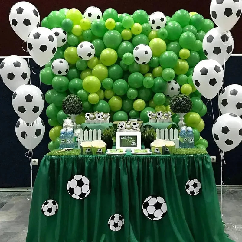 12-Inch Latex Soccer Balloons Set for Sports Theme Birthday Party Decorations