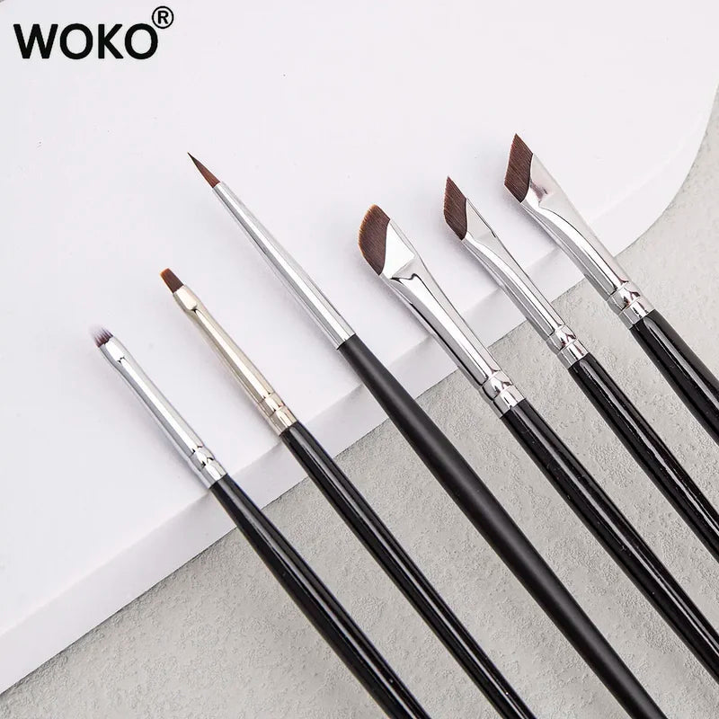 Thin Gel Eyeliner Makeup Brush Set - Flat Top & Concealer Tools, Multiple Colors