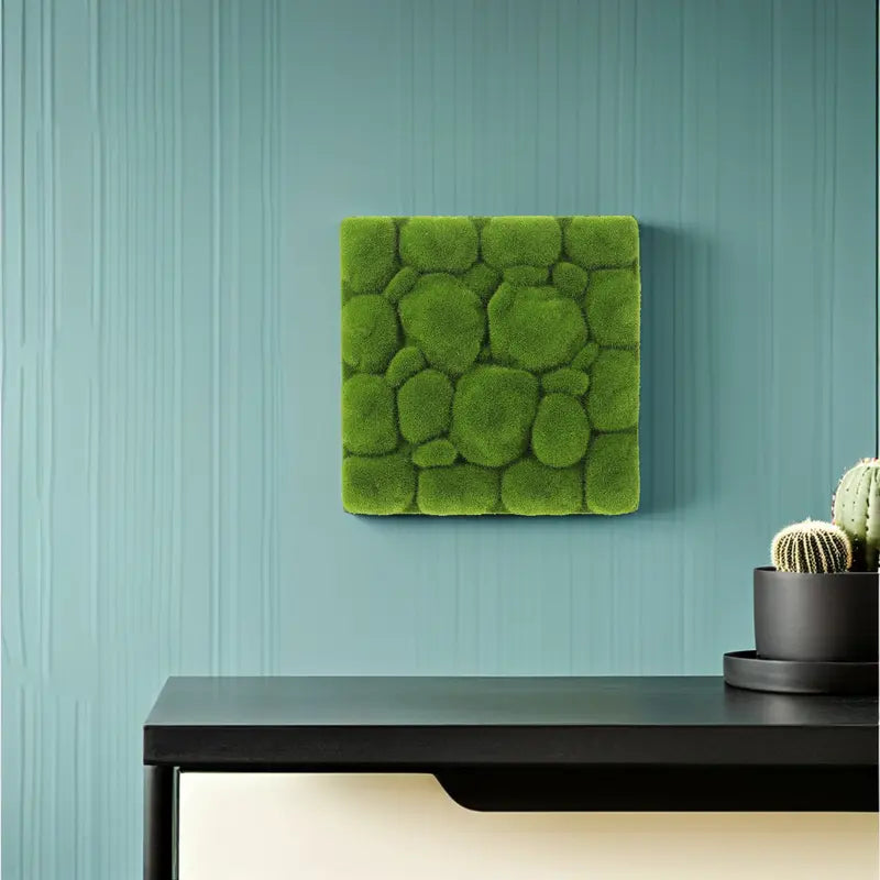 Artificial Moss Wall Panel for Home & Wedding Decor - Green, 29cm