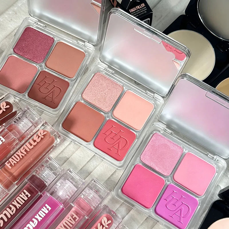 Multicolor Blush & Face Powder Palette - Matte, Glow & Blurring Makeup Set