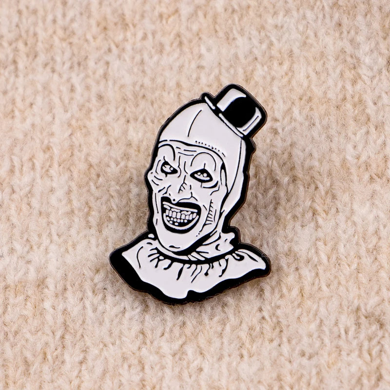 Art Clown Enamel Pin Horror Movie Brooch for Halloween Punk Fans Jewelry & Clothing Accessory