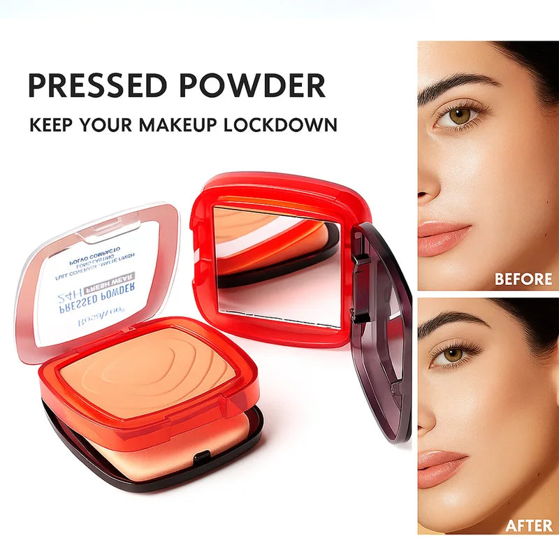 Lightweight Matte Setting Powder with Natural Coverage Waterproof Long-Lasting Face Contour Makeup