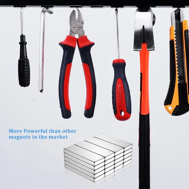 Heavy Duty Long Bar Magnets with Double-Sided Adhesive for Kitchen & Crafts