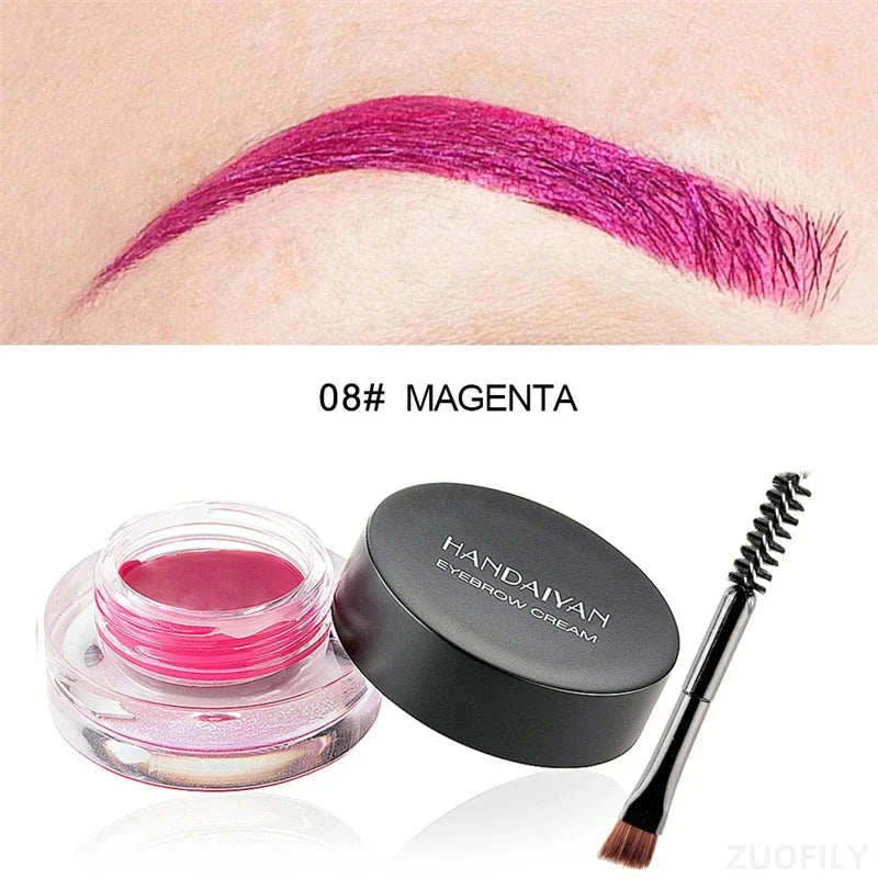 Colorful Eyebrow Dye Tint Cream Waterproof Smudge Proof Long-Lasting Brow Gel