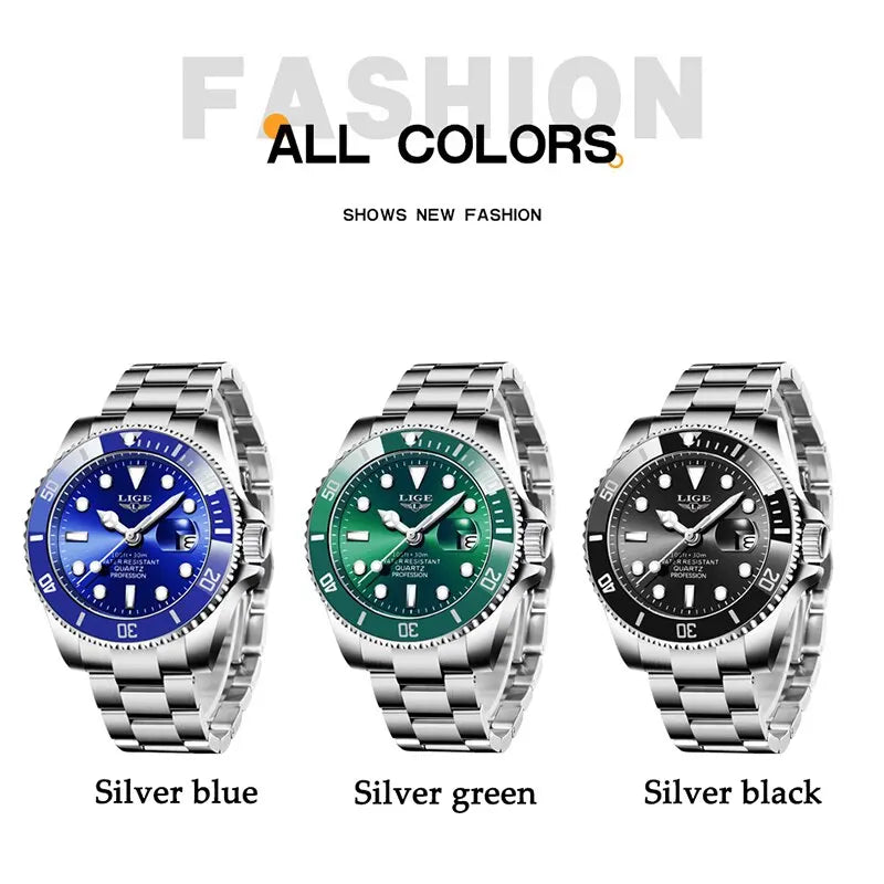 Luxury Men's Diver Watch Waterproof 30ATM Sport Quartz Wristwatch
