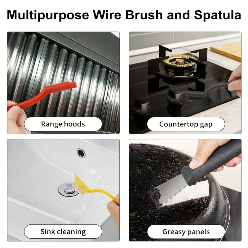 Multi-Purpose Cleaning Brush Set with Long Handles for Tight Spaces - 11 Pieces