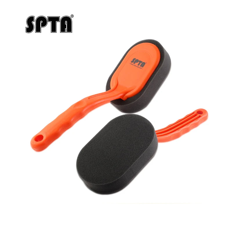 Car Wheel and Tire Waxing Applicator Brush - Polishing Sponge with Handle