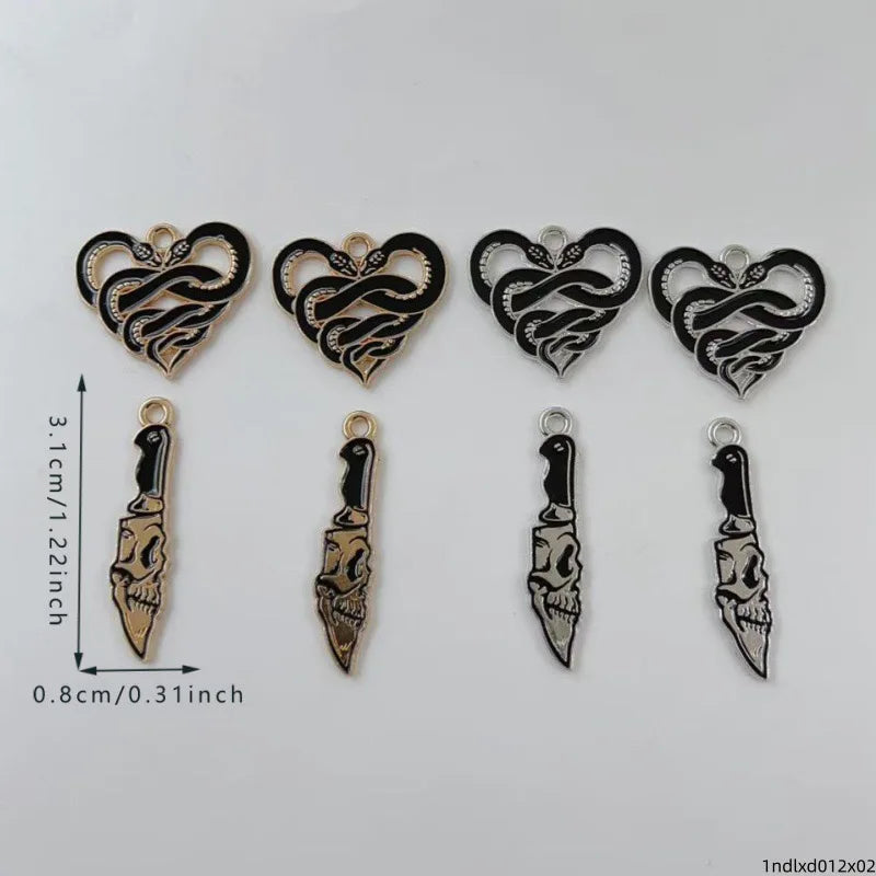 Halloween Dark Style Skull Pendant Jewelry Set for Couples - Alloy Accessories