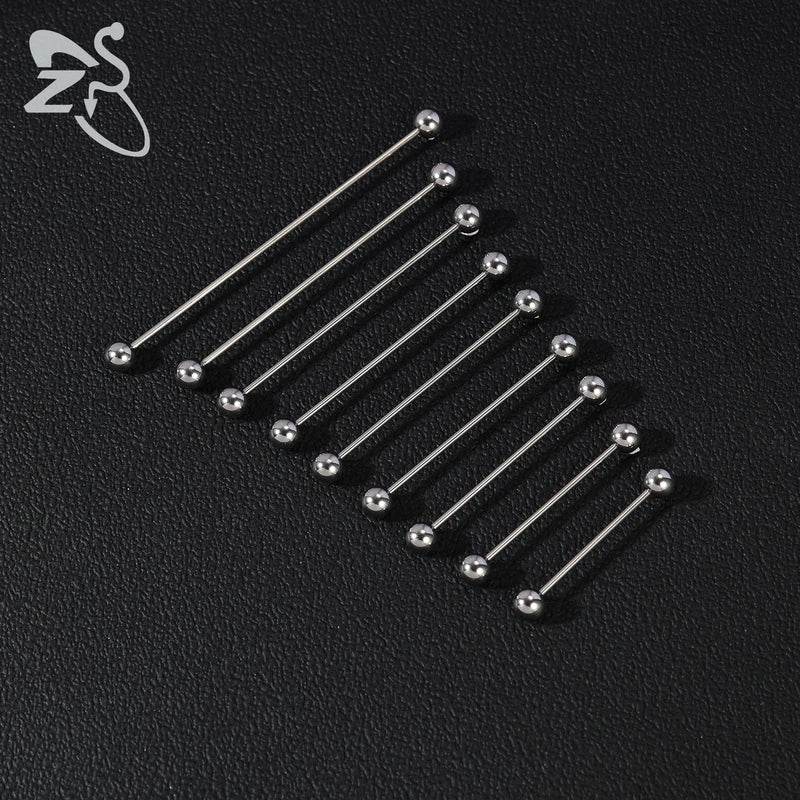 Industrial Barbell Earrings 316L Surgical Steel Spike Long Ear Helix Cartilage Jewelry