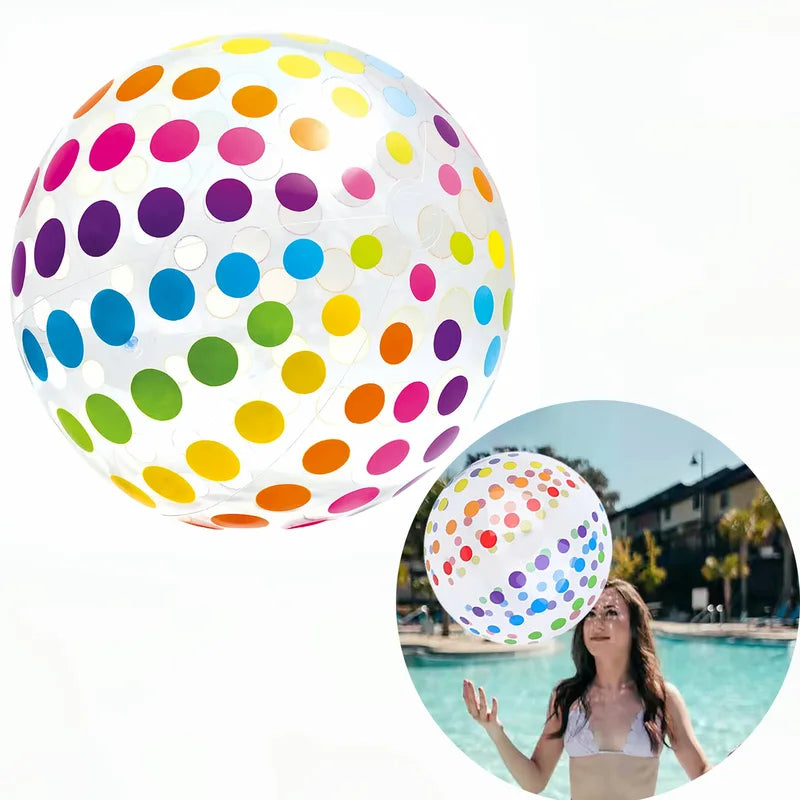 Colorful 15.35-Inch Inflatable Beach Ball - 2 Pack for Pool & Beach Games