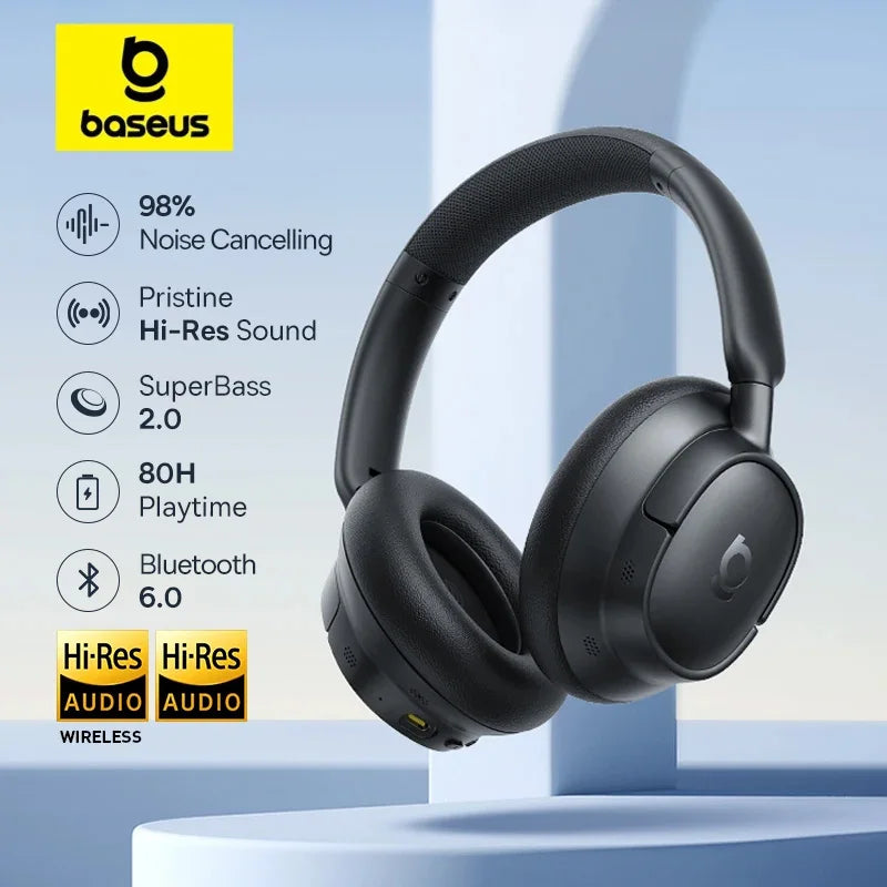 Wireless Noise Cancelling Headphones with Hi-Res Sound and 80H Playtime