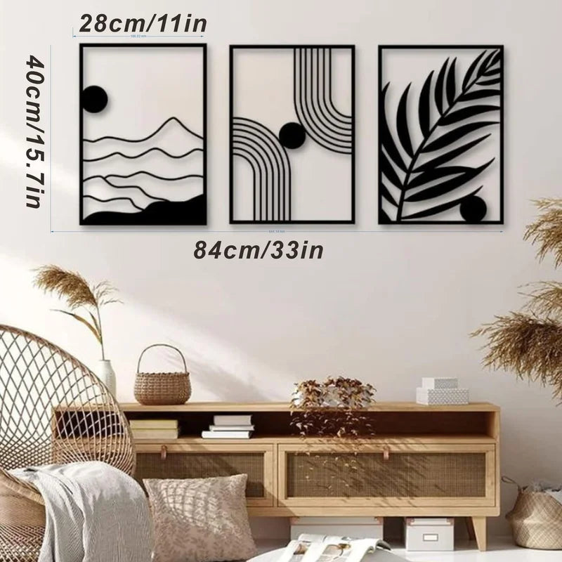Iron Wall Art Decor - Metal Leaf Hanging Sculpture for Home & Office