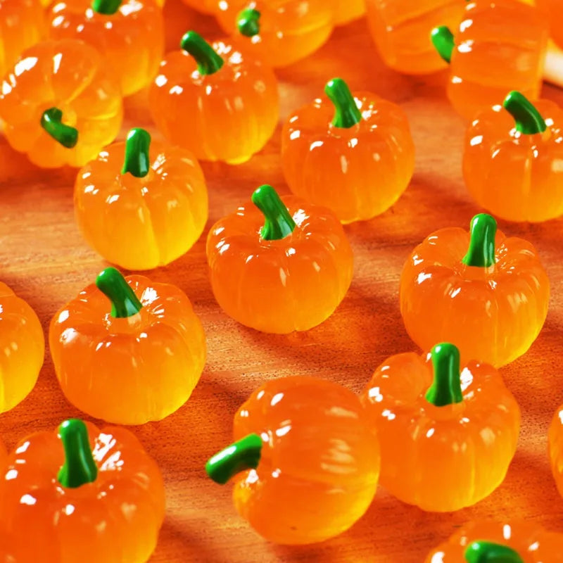 Mini Resin Pumpkin Ornaments for Halloween Fairy Gardens & Micro Landscapes - 10-100Pcs