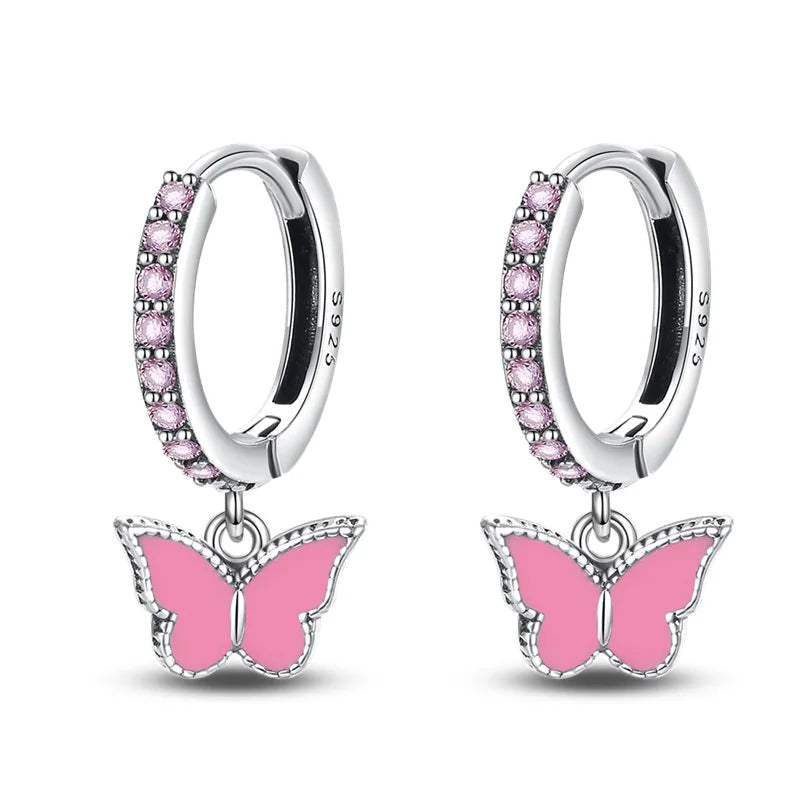 Sterling Silver Butterfly Drop Earrings – Elegant Jewelry for Parties & Gifts