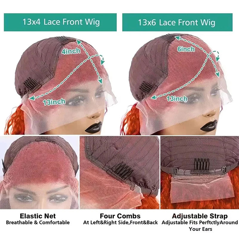 Human Hair Lace Front Wigs with Body Wave & Thick Density - Natural Hairline