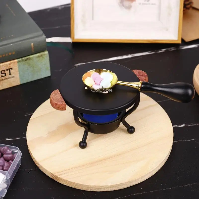 Sealing Wax Furnace with Melting Pot and Spoon Tool for Wedding Invitations DIY Crafts