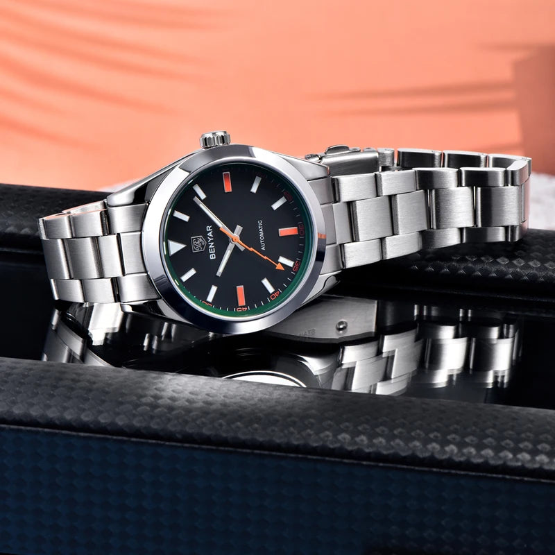 Men's Luxury Automatic Mechanical Waterproof Sports Watch 50M Luminous Dial