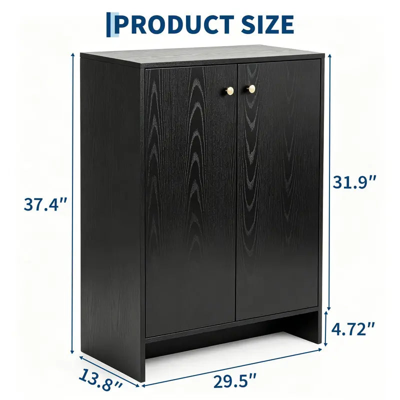 Slim 5-Tier Entryway Shoe Cabinet with Double Doors - Space Saving Storage