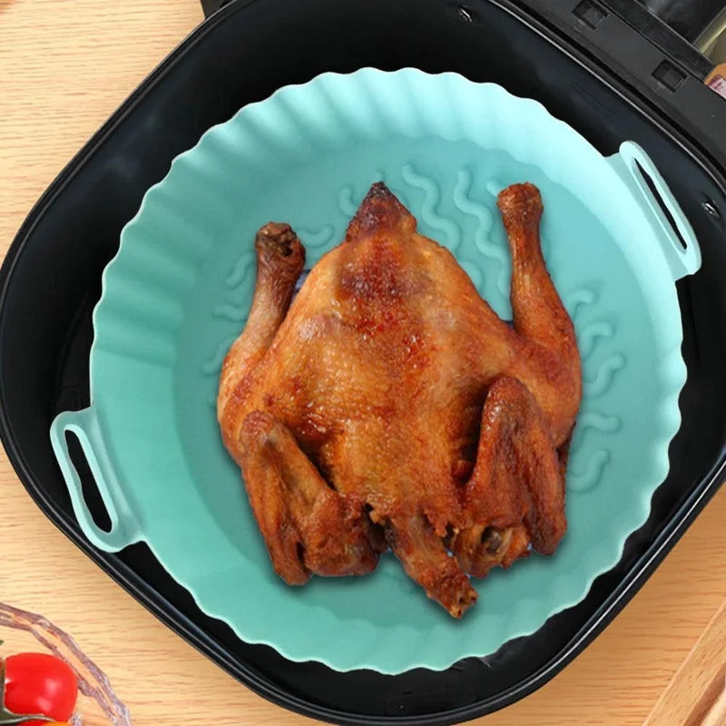 Reusable Silicone Air Fryer Liners - Non-Stick, Food Safe, Easy to Clean, Fits Most Air Fryers