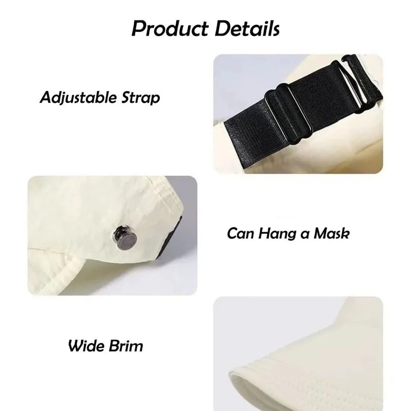 Summer Sun Hat for Women - Breathable, UV Protection Bucket Hat with Ponytail Hole