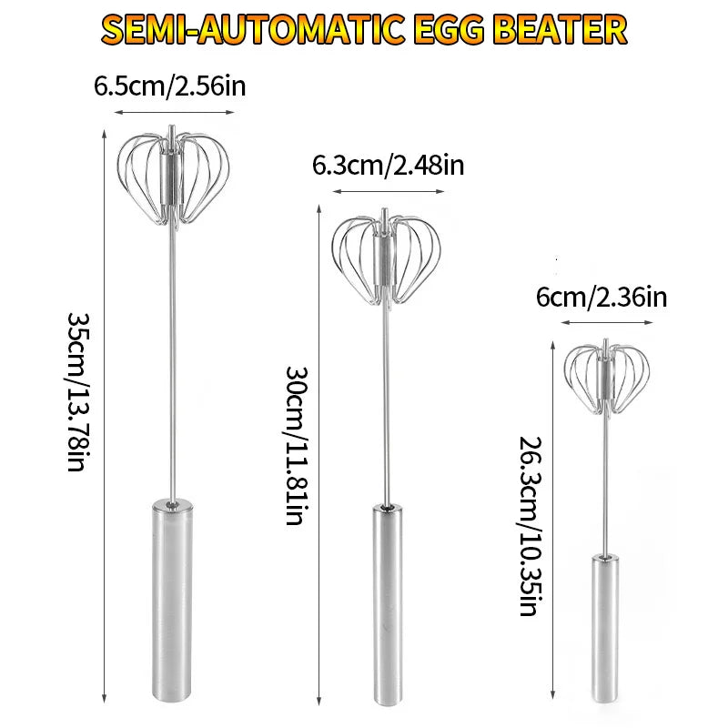 Semi Automatic Egg Beater Handheld Kitchen Tool for Baking and Cooking