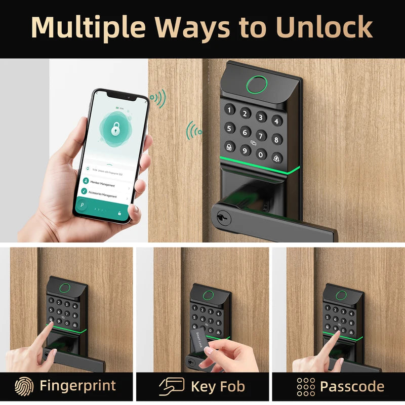 Smart Fingerprint Door Lock with App Control and Touchscreen Keypad