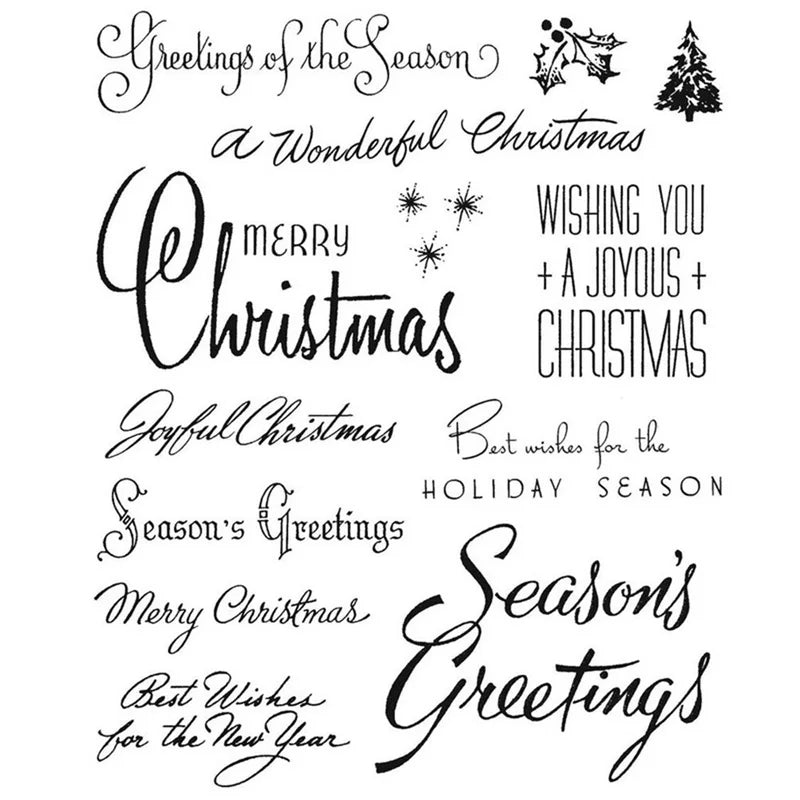 Christmas and Halloween Theme Clear Stamps for DIY Card Scrapbooking Decoration