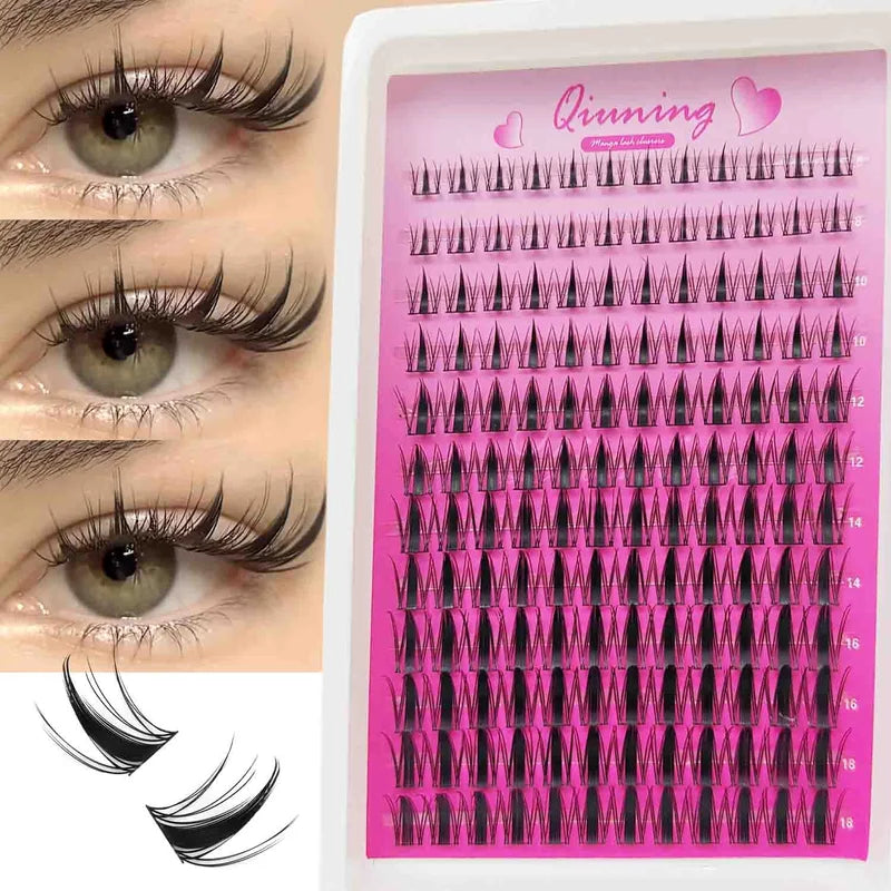 DIY Cat Lash Clusters Kit with Bond & Seal - Mixed Tray for False Eyelash Extensions
