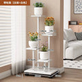 Heavy Duty Multi-Tier Iron Plant Stand with Wheels - Indoor & Outdoor Gardening