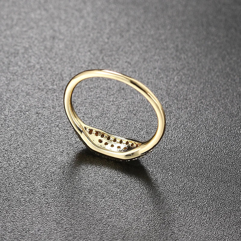 Minimalist Women's Stacking Ring Set Dainty Zirconia Gold Tone Finger Jewelry