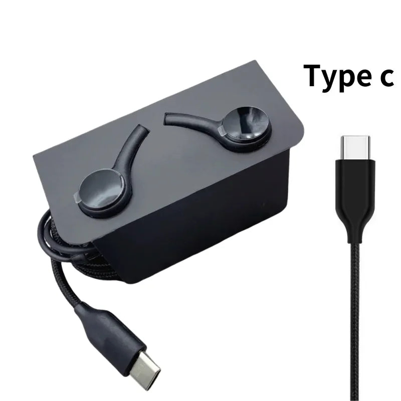 Type C Wired Earphones Stereo Headset with Mic for Samsung Galaxy S25 S24 S23 Ultra Note 20 10