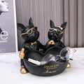Resin Love Bulldog Figurine with Storage - Animal Sculpture Home Decor