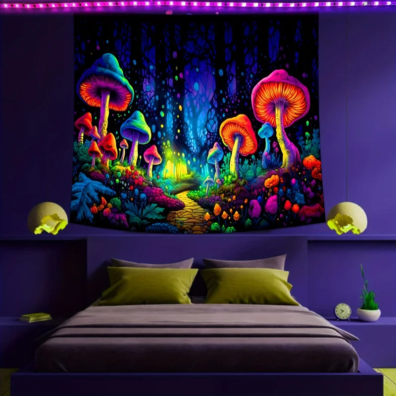 Tree of Life Tapestry Wall Hanging with Sun Moon Stars Galaxy Design - Psychedelic Bedroom Decor