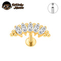 Titanium Beads Marquise Lotus Cartilage Earring Lip Piercing Body Jewelry
