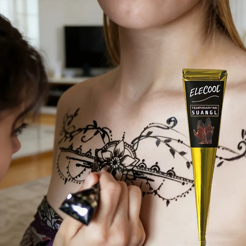Semi Permanent Henna Body Paint Set Waterproof Temporary Tattoo Kit for Party Festival Cosplay
