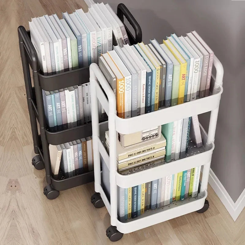 3-Tier Slim Rolling Storage Cart with Wheels - Space Saving Organizer for Kitchen Bathroom