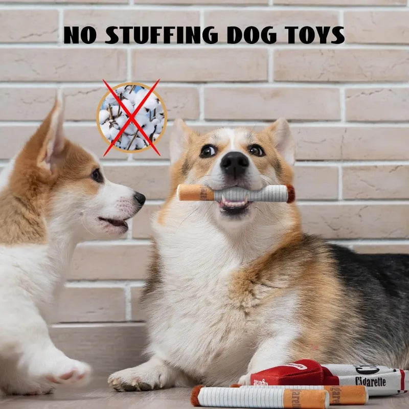 Interactive Plush Dog Toy with Squeaky Stick - Funny Chewing Toy for Small & Medium Dogs