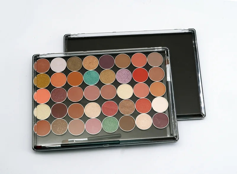2-Piece XL Magnetic Eyeshadow Palette Set with Clear Lid & Metal Stickers