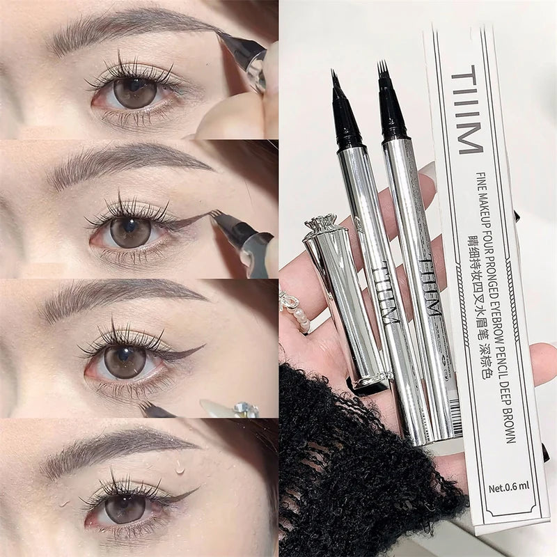 Waterproof Eyebrow Pen - Natural, Smudge-Proof, Quick-Drying Liquid Brow Pencil