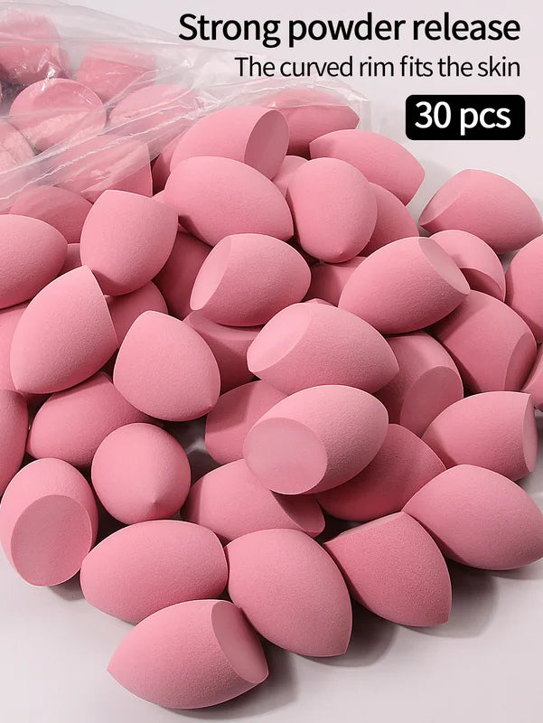 30pcs Makeup Sponge Blending Egg Set - Multicolor, Latex-Free, Suitable for Liquid, Cream & Powder