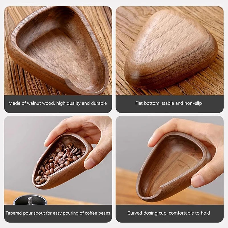 Multifunctional Wooden Coffee Bean Dosing Cup & Light Spray Barista Set