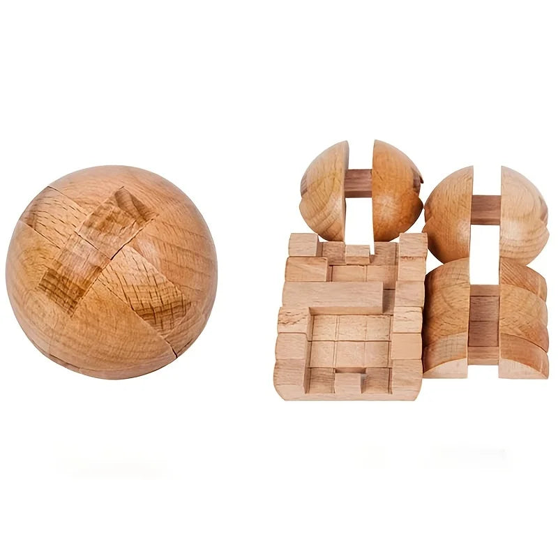 Wooden Puzzle Balls for Home Decor and Educational Gifts - Halloween, Christmas, Thanksgiving