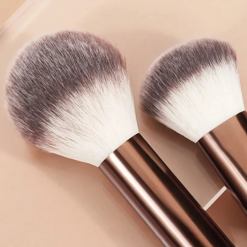 12-Piece Professional Makeup Brush Set with Sponges & Puff - Travel Friendly