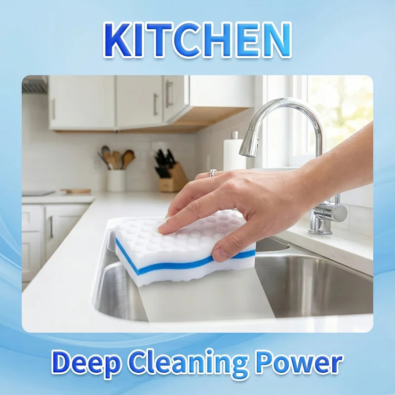 Multi-Purpose Melamine Sponge Eraser Set for Kitchen & Bathroom Cleaning - 10/20/30 pcs